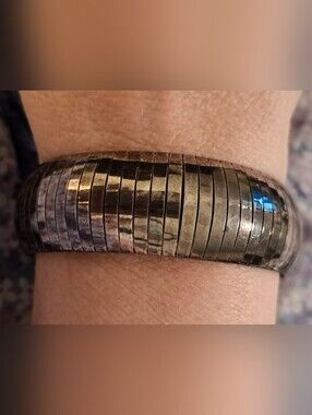 Silver-plate Omega Chain Bracelet With Safety Clasp